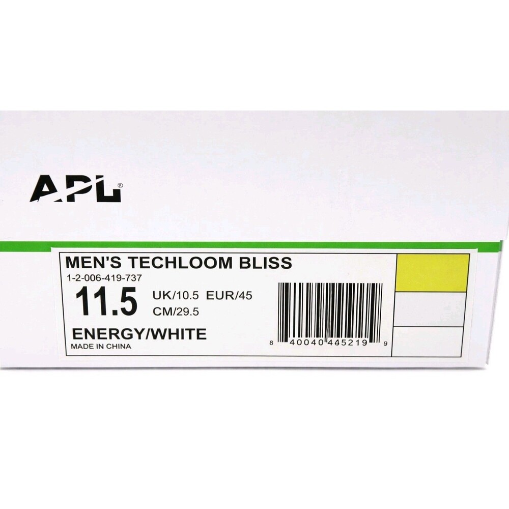 APL Techloom Bliss Mens Slip-On Running Sneaker Size 11.5 Energy Yellow NIB - Picture 11 of 12